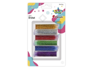 BROKAT METALICZNY W fiolkach 6 kolorów x 4, 5 g NOWA fiolka typu solniczka