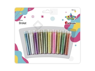 BROKAT W fiolkach blister 10 kolorów x 4g tęczoweBr C10