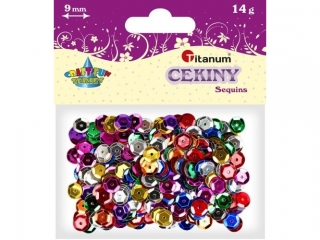Cekiny okr�g�e 9mm mix 14g