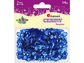 Cekiny okrge 7mm metaliczne niebieskie 14g