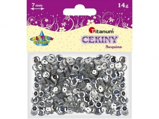 Cekiny okrge 7mm metaliczne srebrne 14g