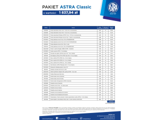Pakiet P07 0326 ASTRA Astrino o warto�ci 1837, 94z� + GRATIS: towar lub blender