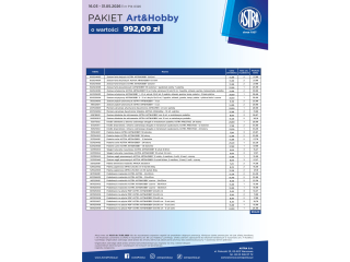Pakiet P14 0326 ASTRA ArtxHobby o warto�ci 992, 09z� + GRATIS: towar lub grill