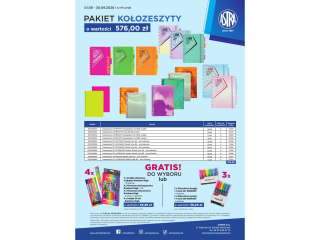 Pakiet P5 0726 ASTRA Ko�ozeszyty o warto�ci 576z�  + GRATIS: towar
