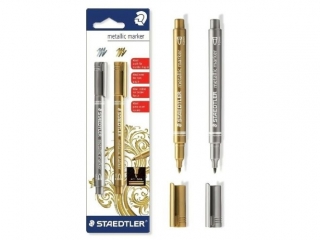 Marker metaliczny Metallic marker, okragła końcówka, 2 kol.(11, 81) na blisterze, Staedtler
