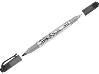 Pisaki do CD TOMA, 2-stronne, ko�c�wki cienkie 0, 5 i 0, 8mm - czarny [opakowanie=25szt]TO-320 czarny
