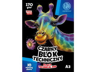 Blok techniczny ASTRAPAP BLACK A3 170g 10 ark [opakowanie=10szt]
