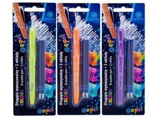 Dugopis wymazywalny 0, 6 mm ASTRAPEN OOPS! Colour + 2 wkady niebieskie - 1+2 szt. blister [opakowanie=24szt]