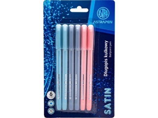 Dugopis kulkowy ze skuwk 0, 7 mm ASTRAPEN Satin - 6 szt. blister [opakowanie=12szt]