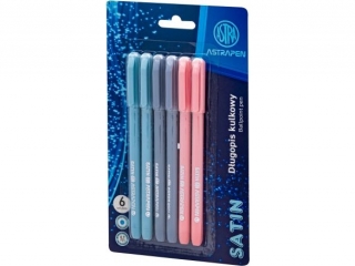 Dugopis kulkowy ze skuwk 0, 7 mm ASTRAPEN Satin - 6 szt. blister [opakowanie=12szt]