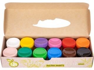 Farby plakatowe ECO Astra 12 kol x 20 ml [opakowanie=4szt]