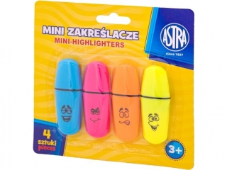 Mini zakrelacze ASTRA 4 kolory - 4 szt. blister [opakowanie=24szt]