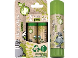Klej w sztyfcie obudowa ekologiczna PVP ASTRA ECO 21 g - 2 szt. blister [opakowanie=24szt]
