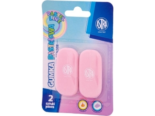 Gumka owalna pastelowa ASTRA PASTEL LINE - 2 szt. blister [opakowanie=24szt]