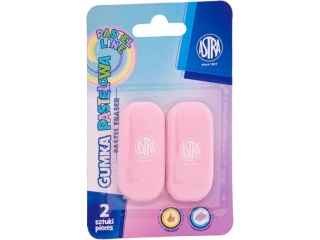 Gumka owalna pastelowa ASTRA PASTEL LINE - 2 szt. blister [opakowanie=24szt]