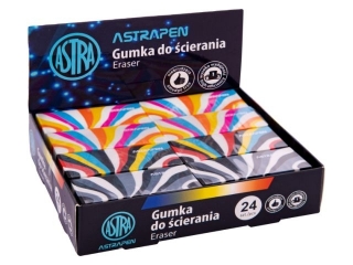 Gumka owkowa Kolorowe Paski ASTRAPEN - 24 szt. display [opakowanie=24szt]