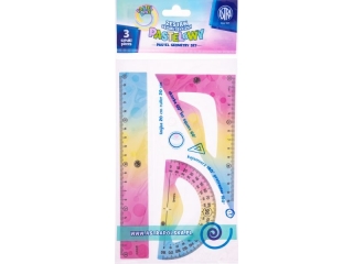 Zestaw geometryczny pastelowy 3 elementy ASTRA Pastel Line - 1 szt. opp bag [opakowanie=24szt] (CEN+1%)