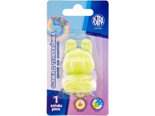 Temperwka i gumka w ksztacie krliczka 2w1 ASTRA PASTEL LINE - 1 szt. blister [opakowanie=24szt]