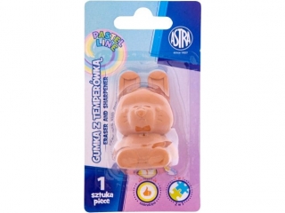 Temperwka i gumka w ksztacie krliczka 2w1 ASTRA PASTEL LINE - 1 szt. blister [opakowanie=24szt]