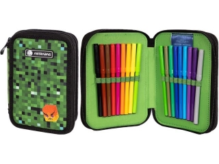 Piórnik JUMBO potrójny z wyposażeniem ASTRABAG PIXEL ONE, AC31
