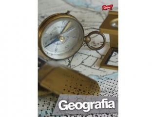 Brulion w twardej oprawie A5, 80k., krata, geografia [opakow
