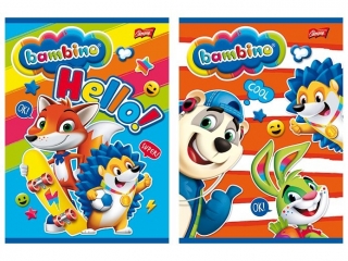 Zeszyt A5 16 kartek krata okadka laminowana 70 g/m2 ZWIERZAKI UCZNIAKI [opakowanie=15szt]